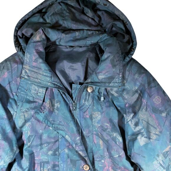 Vintage 80s Dannimac Abstract Puffer Jacket - L - Picture 3 of 5